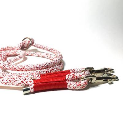 Hundeleine verstellbar Tau maritim rot AlsterStruppi Wunschlänge