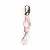 Schlüsselanhänger / Taschenanhänger aus Glasperlen - Lampwork - rosa transparent Bild 1