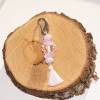 Schlüsselanhänger / Taschenanhänger aus Glasperlen - Lampwork - rosa transparent Bild 2