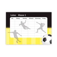 A4 Stundenplan | Fußball schwarz-gelb - personalisierbar, optional wiederbeschreibbar Bild 1