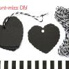 Geschenkanhänger schwarz Herz, 25 Stück, 5 m twine schwarz-weiß, Adventskalender DIY basteln, Geschenk verpacken, black heart tags Bild 4