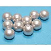 10 böhmische Glasperlen, 8 mm, white alabaster pearl Bild 1