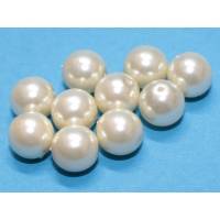 10 böhmische Glasperlen, 8 mm, white cream pearl Bild 1