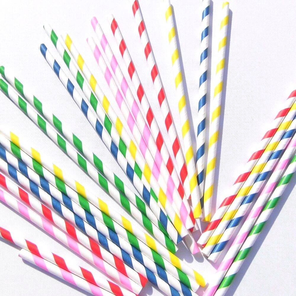 800Stück bunte Einweg Kunststoff gebogene Trinkhalme bunte Regenbogen Strohhalme 