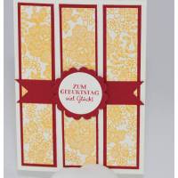 Geburtstagskarte "Spitze" in gelb und rot Bild 1