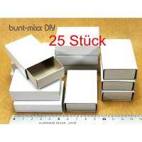 25 Mini-Schachteln Geschenkverpackung Basteln DIY, Adventskalender Schachteln, weiß, Mini Schiebeschachtel Bild 1