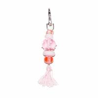 Schlüsselanhänger / Taschenanhänger aus Glasperlen - Lampwork - rosa Bild 1