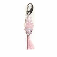 Schlüsselanhänger / Taschenanhänger aus Glasperlen - Lampwork - rose Bild 1