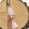 Schlüsselanhänger / Taschenanhänger aus Glasperlen - Lampwork - rose Bild 2