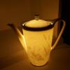 Wunderschöne alte Kaffeekanne als Lampe aus Porzellan mit LED Bild 2