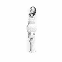 Schlüsselanhänger / Taschenanhänger aus Glasperlen - Lampwork - weiß Bild 1