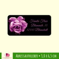 24 Adressaufkleber | Rose flieder - eckig 3,0 x 6,5 cm Bild 1