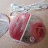Kabelhalter, 2 Stück aus Wachstuch für Kopfhörer oder Ladekabel, mit Herzmotiven Bild 6