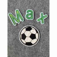 Aufnäher, Applikation Set 3 Buchstaben mit Fußball Bild 1