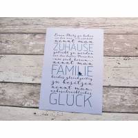 AUSVERKAUF! Kunstdruck "Zuhause-Familie-Glück" aus der Manufaktur Karla Bild 1