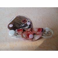 Kabelhalter, 2 Stück aus Wachstuch für Kopfhörer oder Ladekabel, mit Herzmotiven Bild 1