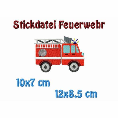 Stickdatei, Feuerwehr 12x8,5 cm + 10x7 cm