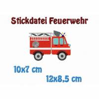 Stickdatei, Feuerwehr 12x8,5 cm + 10x7 cm Bild 1