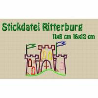 Stickdatei, Ritterburg 11x8 16x12 cm Bild 1