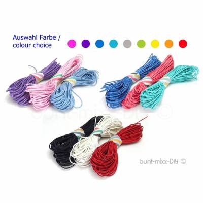 Baumwollkordel gewachst 1mm, 3x10 m, waxcord, Schmuck herstellen, Knüpfen, Makraméekordel, Schnur