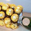 Rocher Ananas mit Sektflasche - mit 34 Pralinen Größe 2 Geschenk Geburtstag Vatertag Valentinstag Bild 4