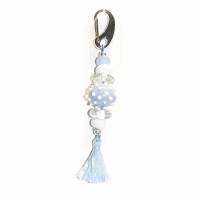 Schlüsselanhänger / Taschenanhänger aus Glasperlen - Lampwork - babyblau Bild 1
