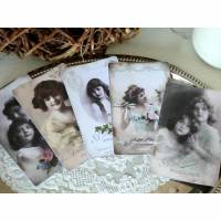 Schönes 5-er Postkarten / Grußkarten Set mit wunderschönen, alten Vintage Motiven Bild 1