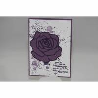 Grußkarte "Rose" in verschiedenen Violetttönen Bild 1