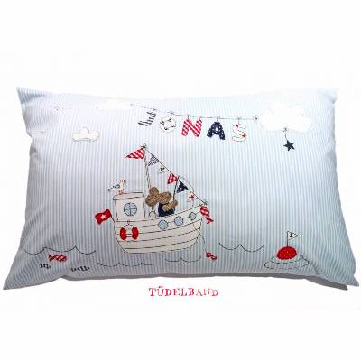 Kissen Namenskissen Kinderkissen ...kleiner Elbkutter... hellblau...maritim...