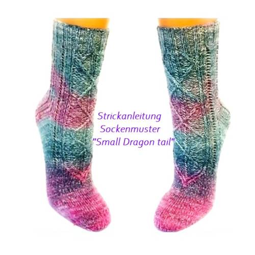 Strickanleitung Sockenmuster "Small Dragon tail"