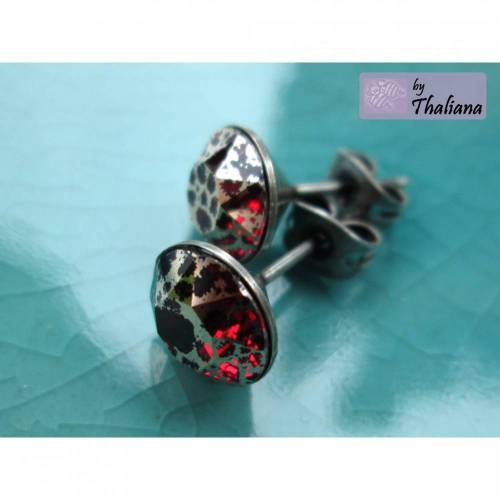 DARK rose PATINA megafunkelige Glitzer-Ohrstecker