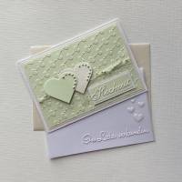 Hochzeit, Glückwunschkarte zur Hochzeit, Hochzeitskarte, Grußkarte zur Hochzeit A6 weiß Perlmuttpapier Bild 3