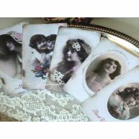 Schönes 5-er Postkarten / Grußkarten Set mit wunderschönen, alten Vintage Motiven Bild 1