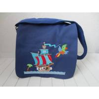 Kindergartentasche - blau - Piratenschiff Bild 1