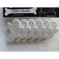 Dress it up Knöpfe   Glitzer Geister (1 Pck.)     Glitter Ghosts Bild 1