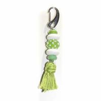 Schlüsselanhänger / Taschenanhänger aus Glasperlen - Lampwork - hellgrün Bild 1