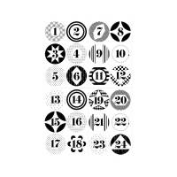 Adventskalenderzahlen 1-24, Sticker, Aufkleber, 4 cm Durchmesser, schwarz weiß black white Bild 1
