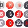 Adventskalenderzahlen 1-24, Sticker, Aufkleber, 4 cm Durchmesser, grau rot schwarz, Zahlen Sticker 40mm Bild 3