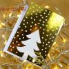 5 Karten mit Umschlag, Weihnachtskarten Tannenbaum. goldfarben glänzend, Weihnachtsbaum, Schneeflocken Bild 3