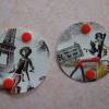 Kabelhalter, 2 Stück aus Kunstleder,  für Kopfhörer oder Ladekabel, mit Paris-Motiven Bild 10