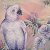 Acrylgemälde "Kakadu" - Bild Papagei Original Gemälde Orchidee Leinwand 60cmx60cm Bild 2
