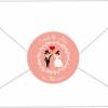 Hochzeitsaufkleber | Brautpaar mit Luftballon Herz -  rosa Bild 2