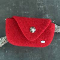 Kleine rote Hüfttasche für das Handy, Brieftasche oder Geldtasche Bild 1