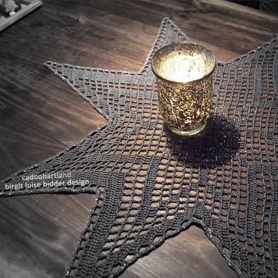 Häkelanleitung - JULSTERN - Tischdecke Hardanger Stern - Sternendecke - Weihnachten, Filethäkeln - PDF