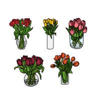 Tulpen Frühling Plotterdatei - SVG Download Datei - Plotterdatei - Basteln - DIY - Cricut - Blumen Bild 1