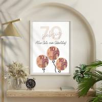 Geldgeschenk 70. Geburtstag zum selbst ausdrucken | Geschenkvorlage für Mann und Frau - Digitaler Download Bild 6