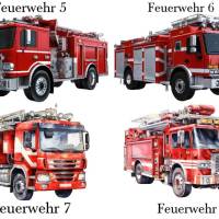 Bügelbilder Bügelmotiv Feuerwehr Auto Junge Mädchen Höhe 10cm Bild 3
