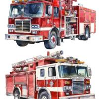 Bügelbilder Bügelmotiv Feuerwehr Auto Junge Mädchen Höhe 10cm Bild 4