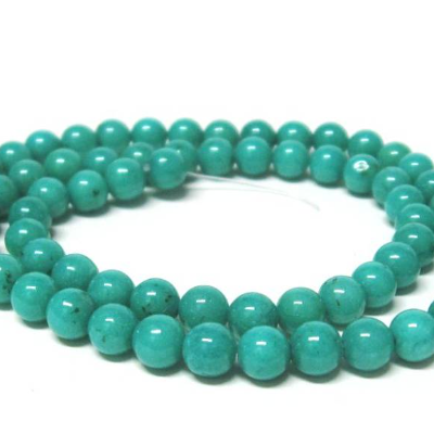 Jade Türkis-Grün 6 mm Edelstein Strang, Kettenstrang Edelstein Kugel rund für Schmuck basteln