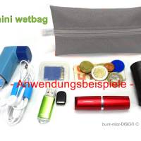 Täschchen wetbag ROT Outdoorstoff Zipper Gras GRÜN, TaTüTa Inhalator Kopfhörer, by BuntMixxDESIGN Bild 3